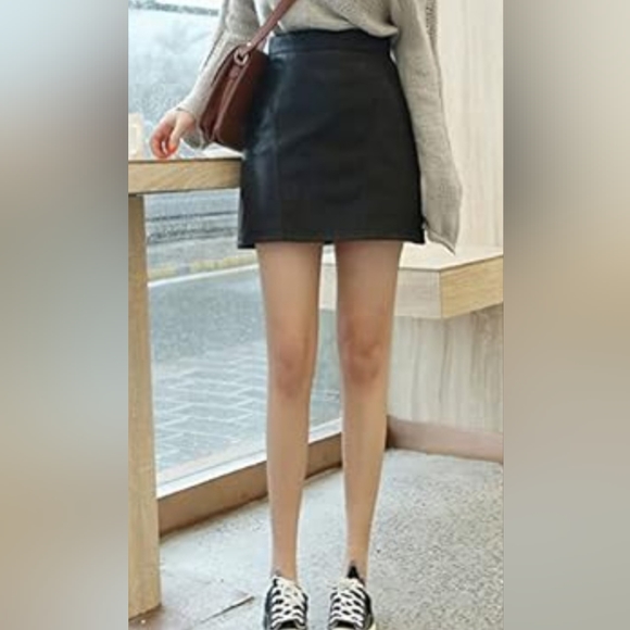 Bagatelle Vintage Hunter Green Leather Skirt Size Vintage 8 - Picture 8 of 13